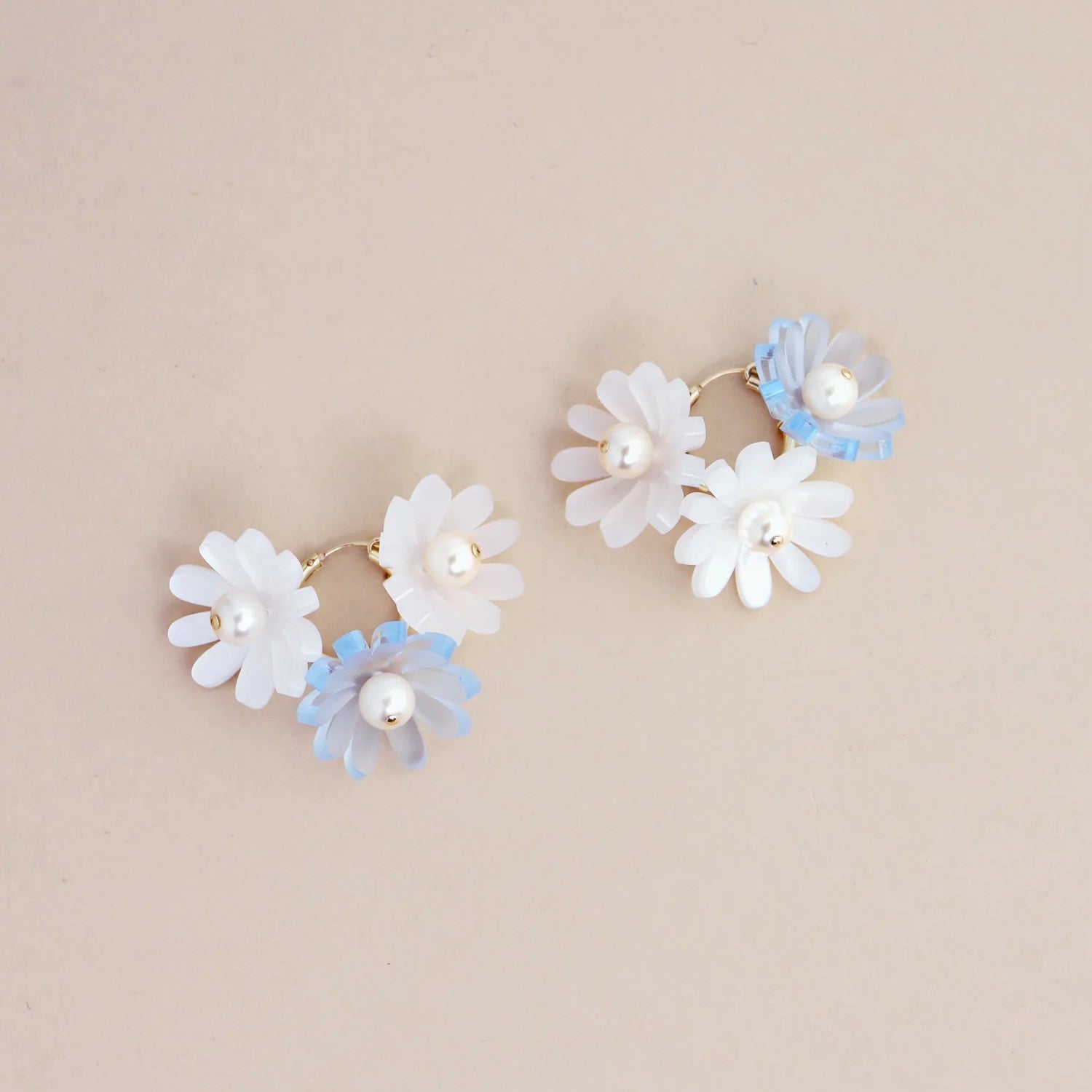 mondocherry - Wolf and Moon | daisy meadow hoop earrings | mist