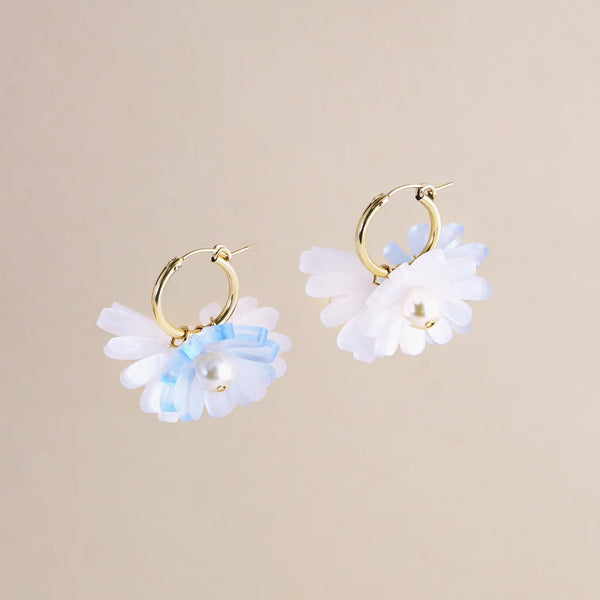 mondocherry - Wolf and Moon | daisy meadow hoop earrings | mist