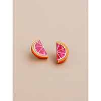 mondocherry - Wolf & Moon | grapefruit slice stud earrings - side