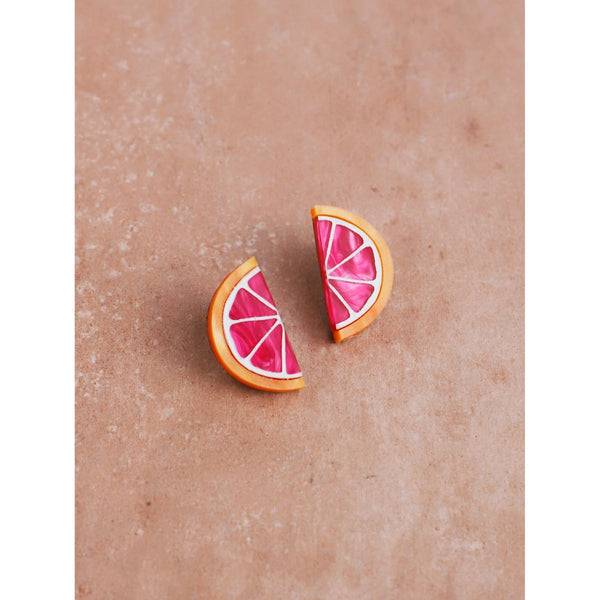 mondocherry - Wolf & Moon | grapefruit slice stud earrings
