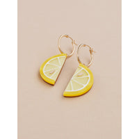 mondocherry - Wolf and Moon | lemon slice hoop earrings - side