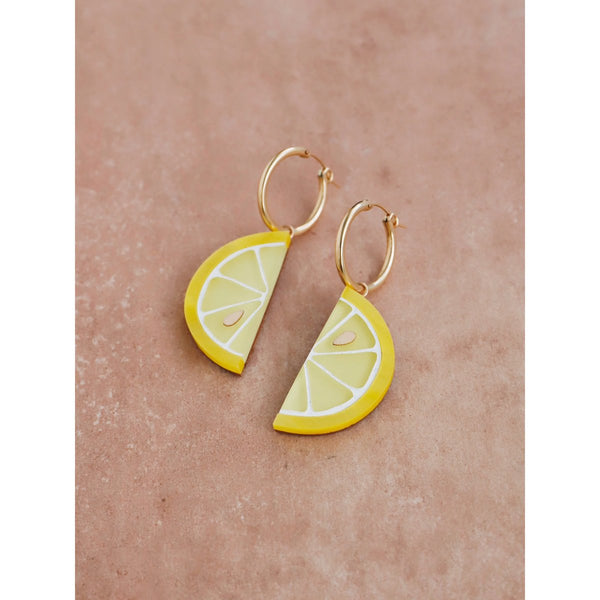 mondocherry - Wolf and Moon | lemon slice hoop earrings
