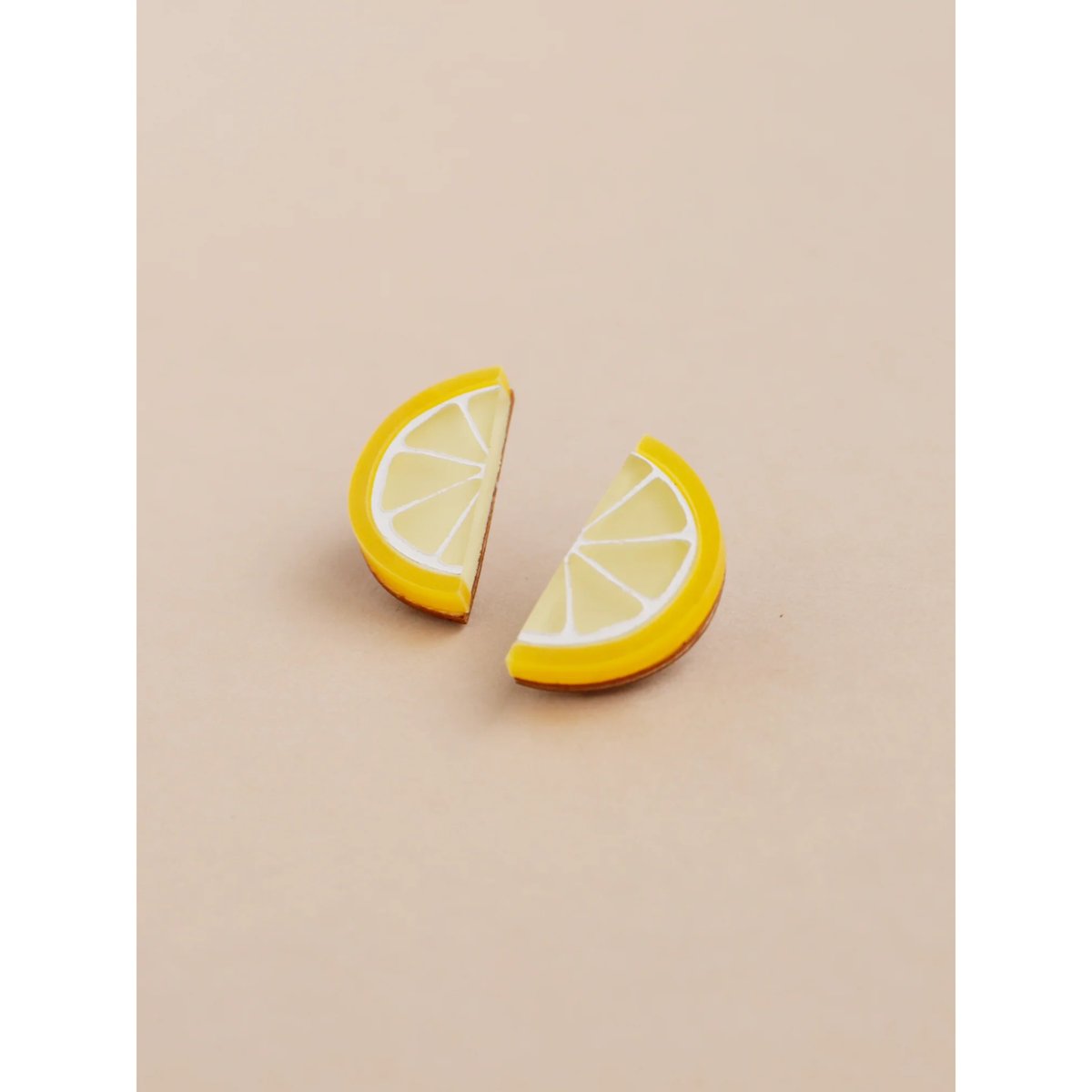 mondocherry - Wolf & Moon | lemon slice stud earrings - side