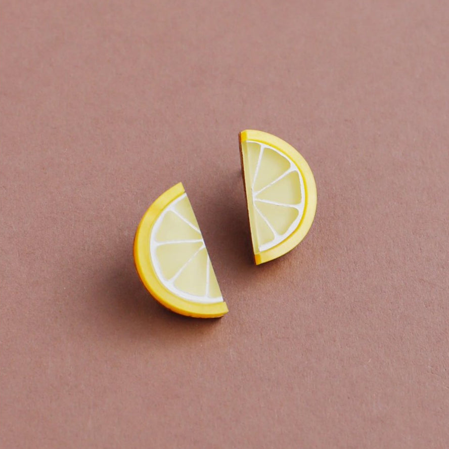 mondocherry - Wolf & Moon | lemon slice stud earrings