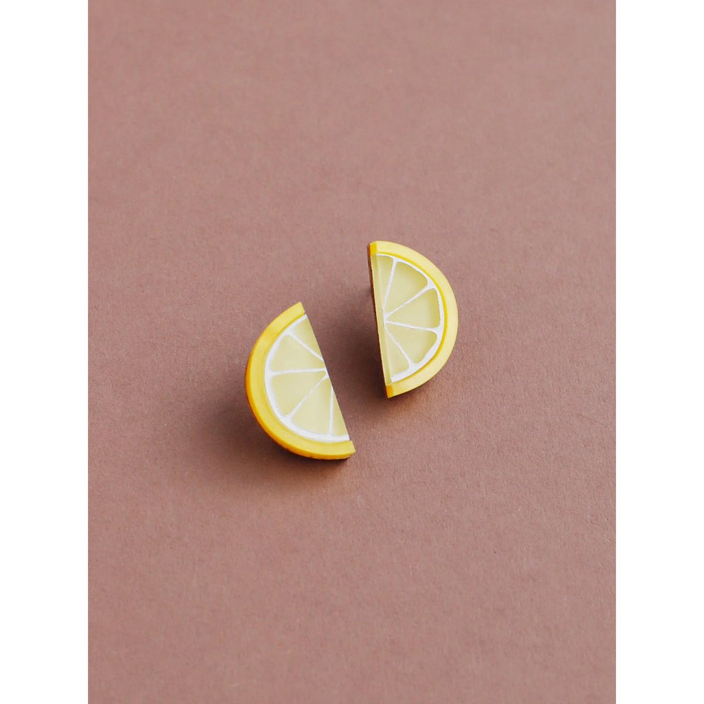 mondocherry - Wolf & Moon | lemon slice stud earrings