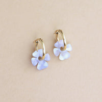 mondocherry - Wolf and Moon | violet hoop earrings | powder blue