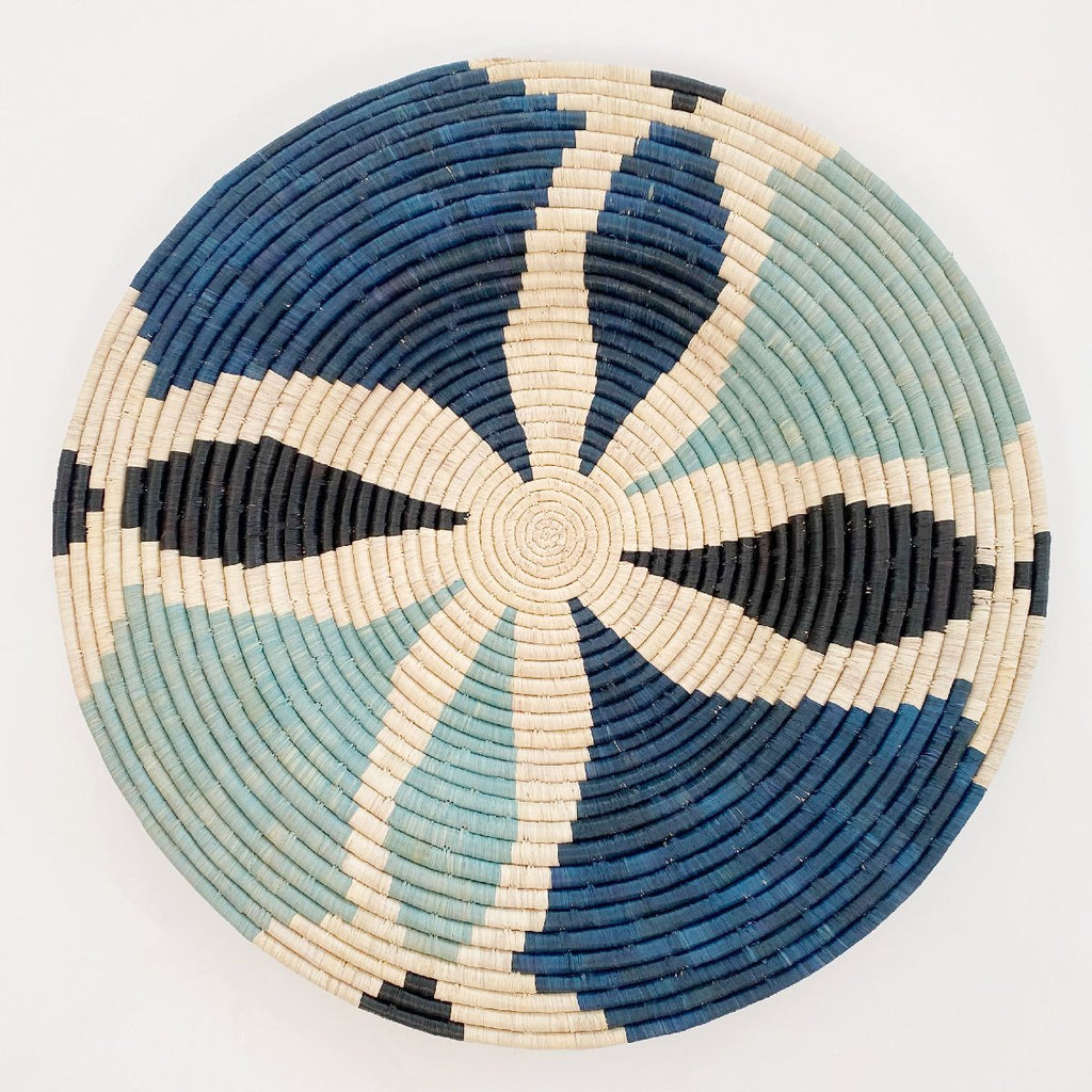mondocherry - "Benoite" African woven wall art plate | XL | Opal grey #2