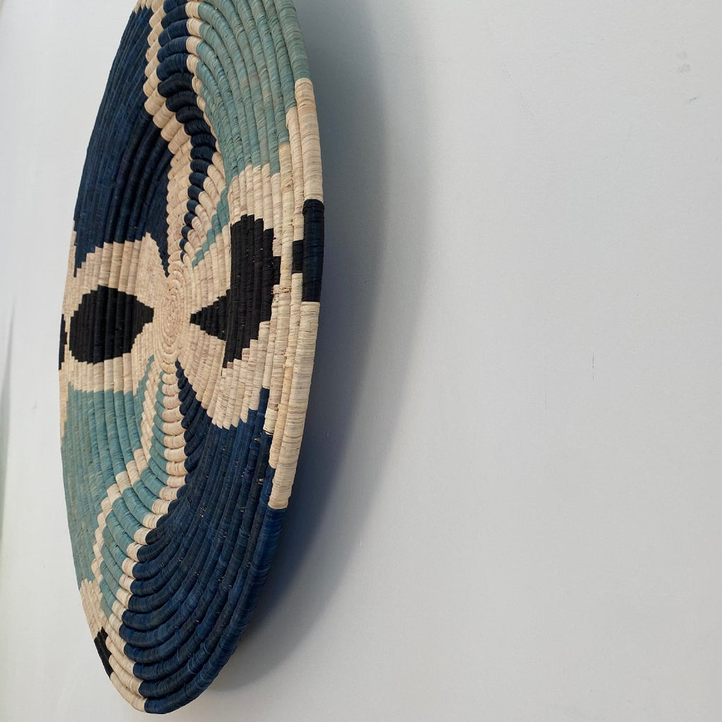 mondocherry - "Benoite" African woven wall art plate | XL | Opal grey #2 - wall