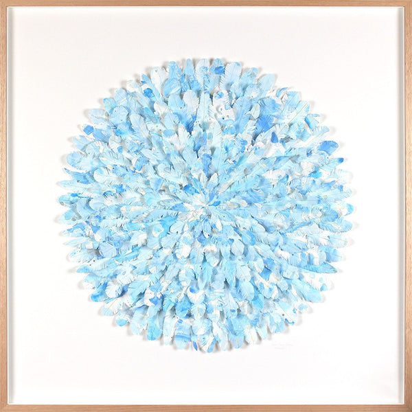 mondocherry - juju hat paper feather artwork - "blue-grey tanegar"