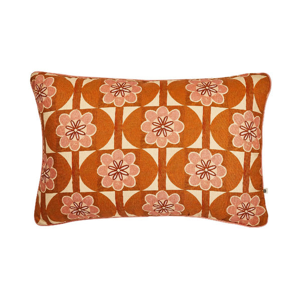 Bonnie and Neil | bloom linen cushion | nutmeg - front