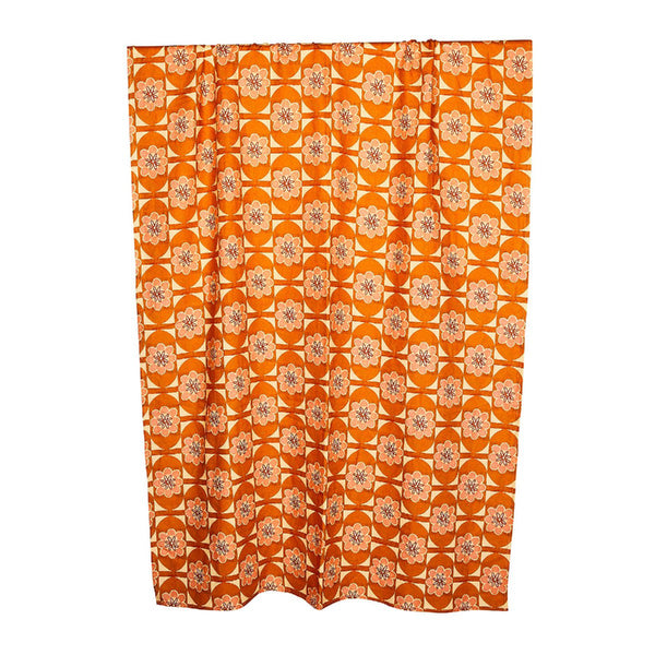 Bonnie and Neil linen tablecloth - bloom - nutmeg - flat