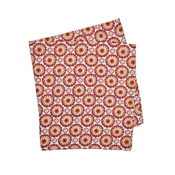 Bonnie and Neil linen tablecloth - sunny - rust- folded