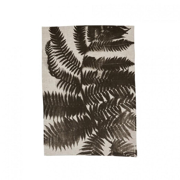 Bonnie and Neil tea towel - fern black