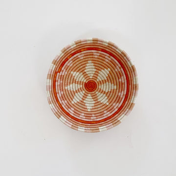 mondocherry - "Burst" African woven bowl | medium | coral #2