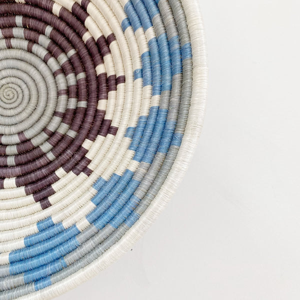 mondocherry - "Burst" African woven bowl | XL | sky blue #1 - close
