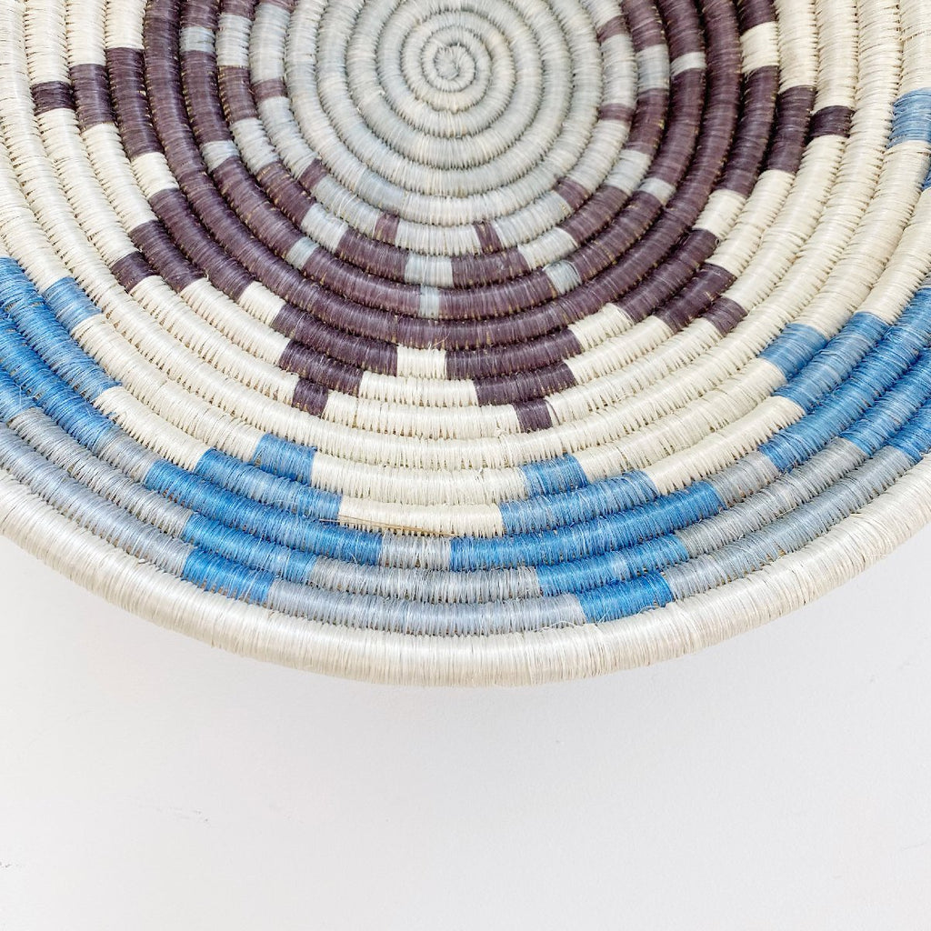 mondocherry - "Burst" African woven bowl | XL | sky blue #2 - close