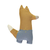 Camomile London | foxy kids cushion | ochre and blue - back