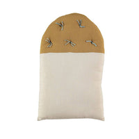 Camomile London | small house kids cushion | stone and ochre - back