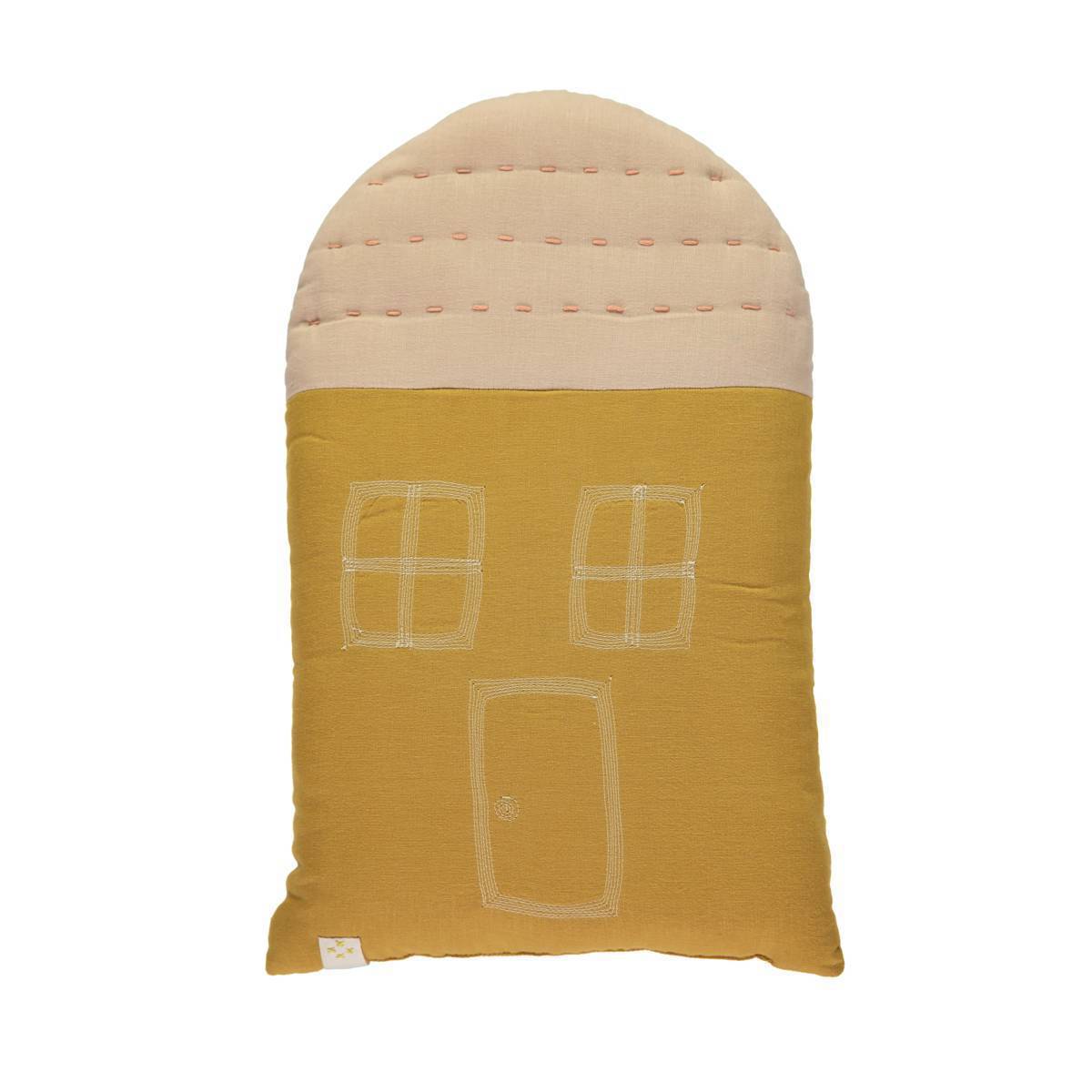 Camomile London | midi house kids cushion | ochre and pearl pink