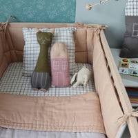 Camomile London | petite house kids cushion | blush and peach blossom - styled
