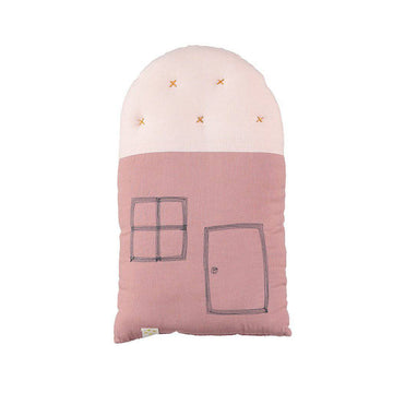 Camomile London | small house kids cushion | blush and pearl pink