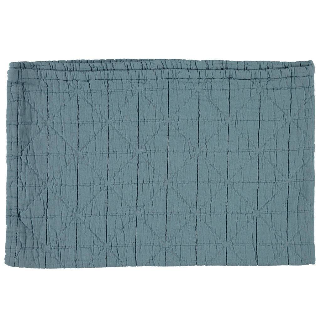 Camomile London | diamond cotton kids blanket | airforce blue - front