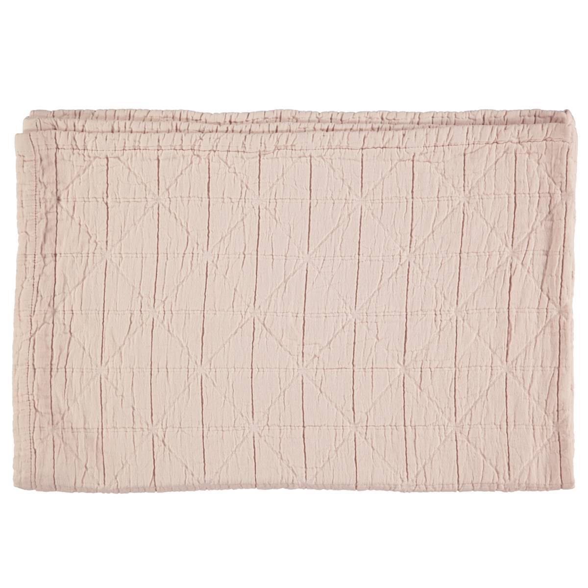 Camomile London | diamond cotton kids blanket | pearl pink - front
