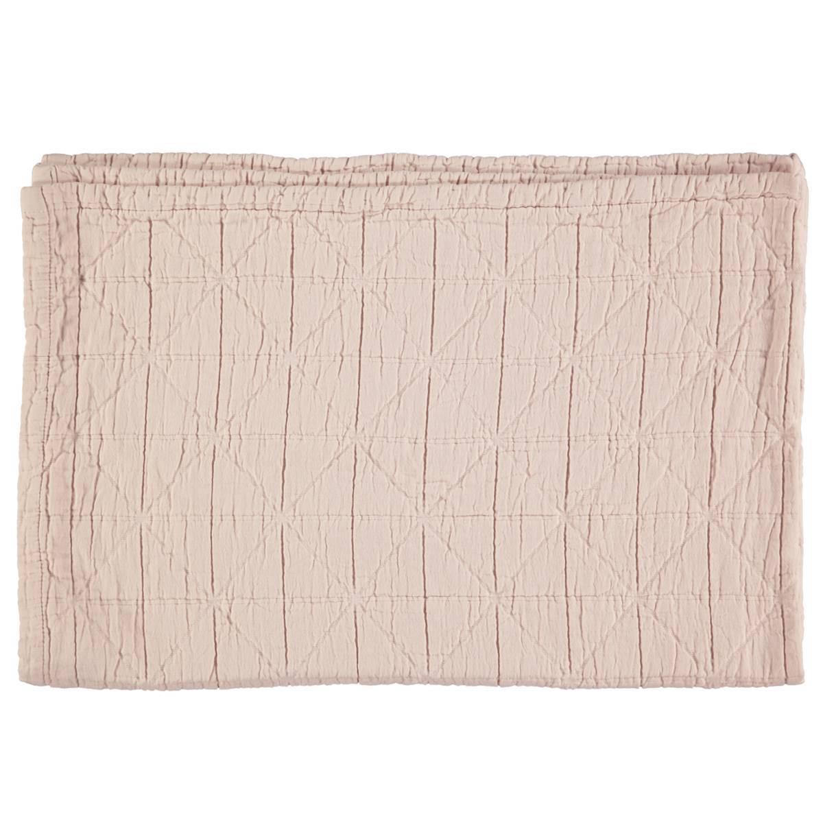 Camomile London | diamond single cotton blanket | pearl pink - front