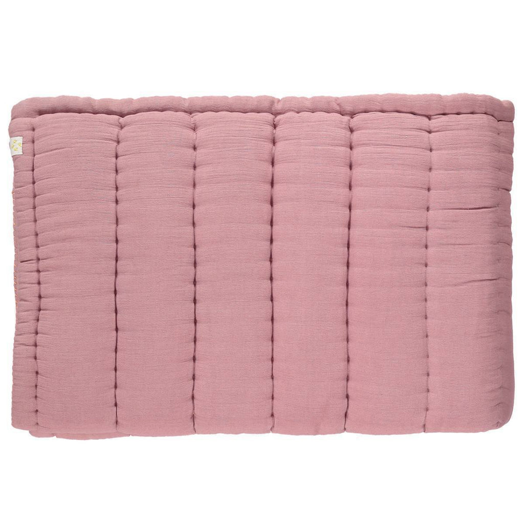 Camomile London Quilted Cotton Blanket | blush