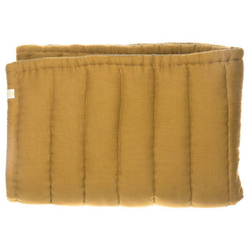 Camomile London Quilted Cotton Blanket | ochre
