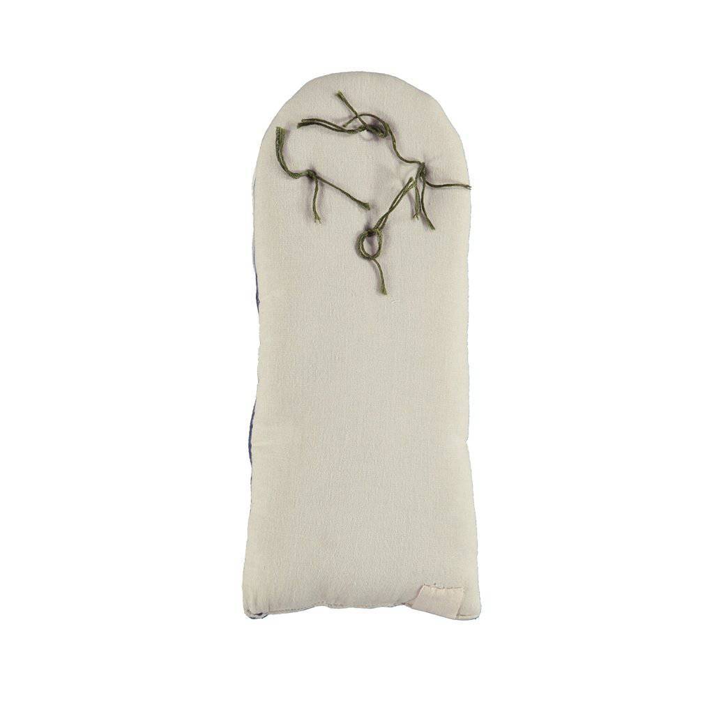 Camomile London | petite house kids cushion | midnight and ticking blue - back