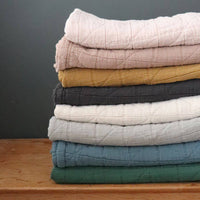 Camomile London | diamond single cotton blanket | pearl pink - pile
