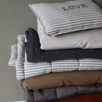 Camomile London | diamond single cotton blanket | charcoal - pile