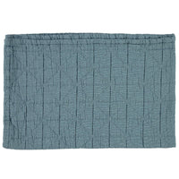 Camomile London Diamond King Cotton Blanket | airforce blue - flat