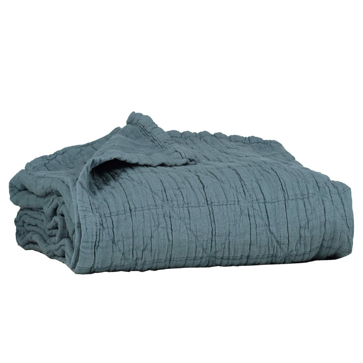 Camomile London Diamond King Cotton Blanket | airforce blue