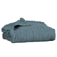 Camomile London Diamond King Cotton Blanket | airforce blue