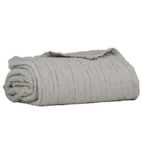 Camomile London Diamond King Cotton Blanket | light grey