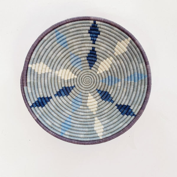 mondocherry - "diamond" African woven bowl | large | blue #1