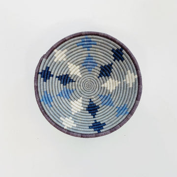 mondocherry - "diamond" African woven bowl | large | blue #2