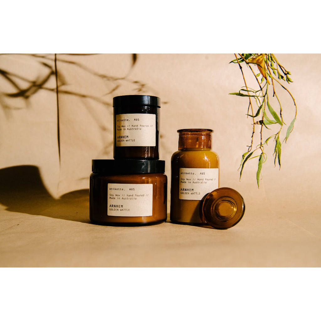 Etikette soy candle | arnhem golden wattle | Collection