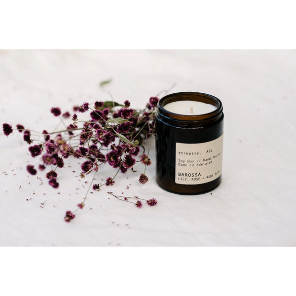 Etikette | soy candle | barossa lily rose ruby plum | 175ml