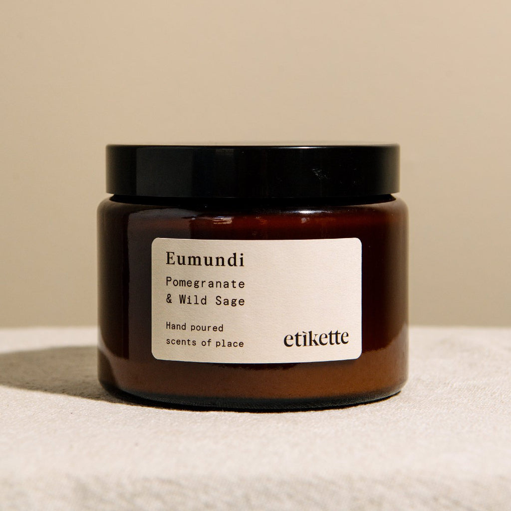 Etikette | soy candle | Eumundi pomegranate wild sage | 500mlEtikette | soy candle | Eumundi pomegranate wild sage | 500ml