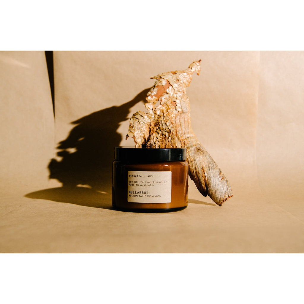 Etikette soy candle | nullabor australian sandalwood | 500ml