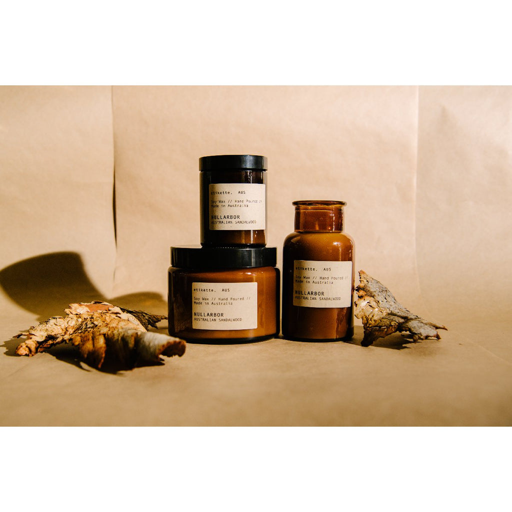 Etikette soy candle | nullabor australian sandalwood | Collection
