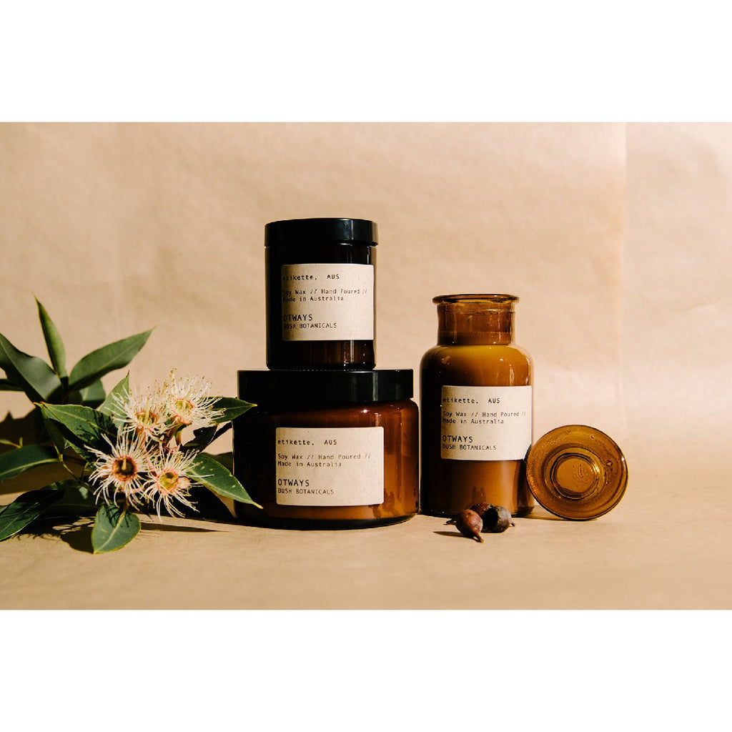Etikette | soy candle | otways bush botanicals  collection