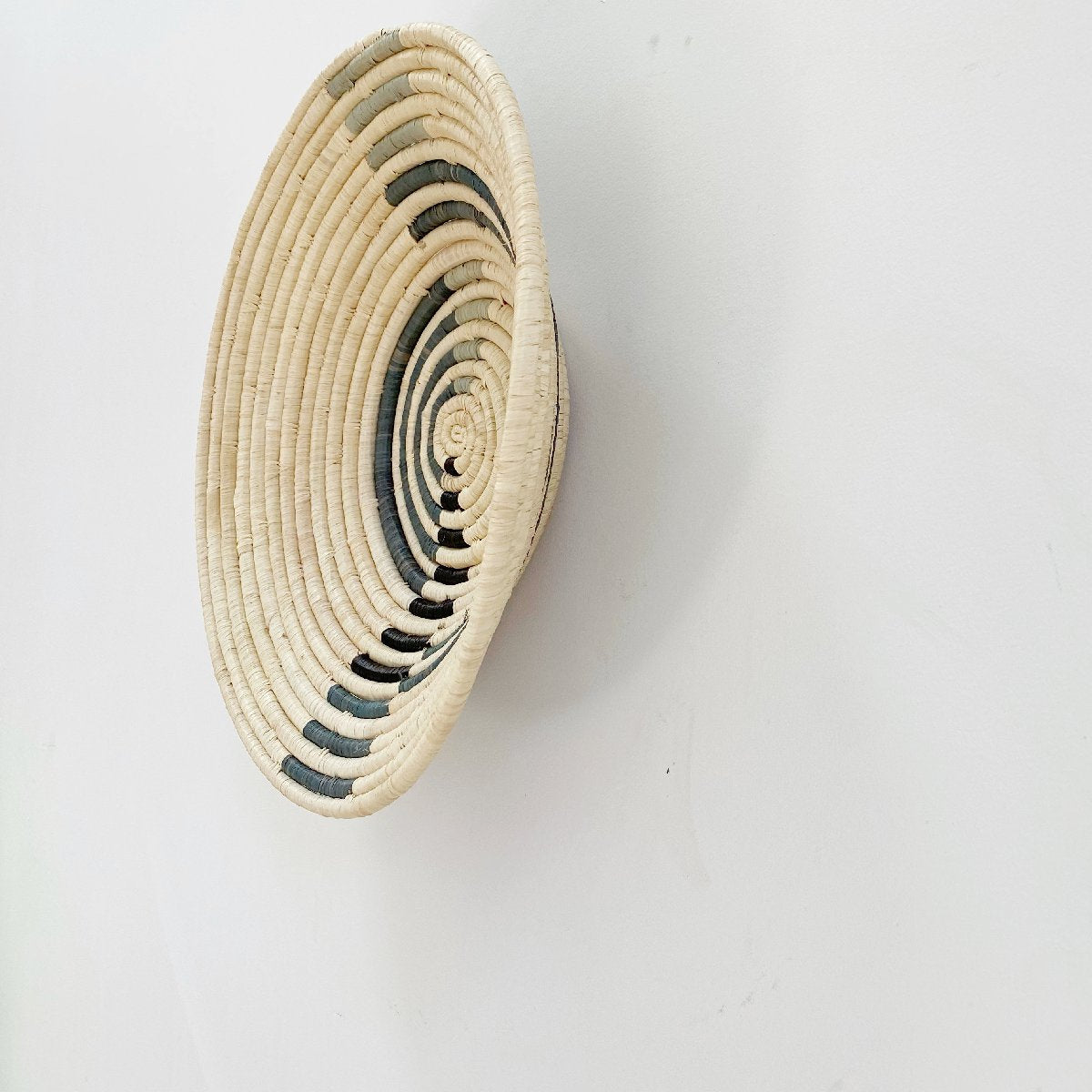 mondocherry - "Geo" African woven bowl | large | opal grey #1 - wall