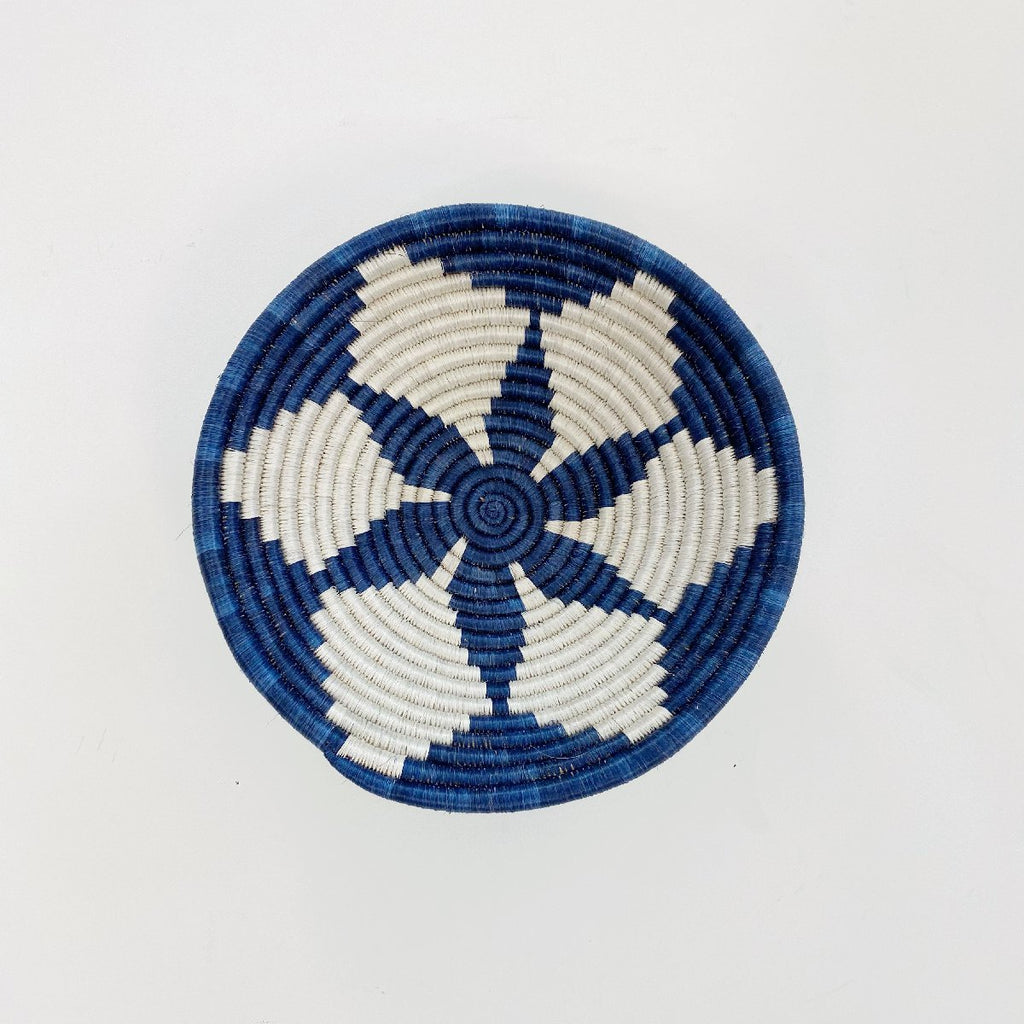 mondocherry - "hope" African woven bowl | large | blue night #1
