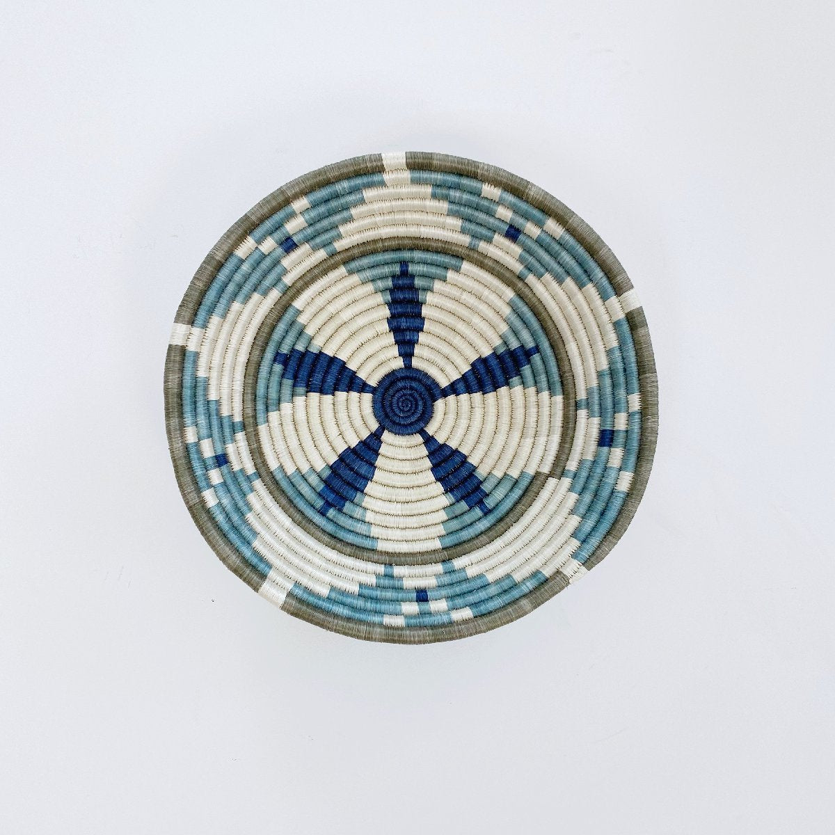 mondocherry - "Burst" African woven bowl | XL | silver blue #2