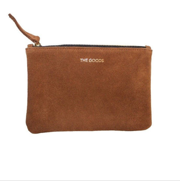 purse - The Goods | medium suede clutch | tan - mondocherry