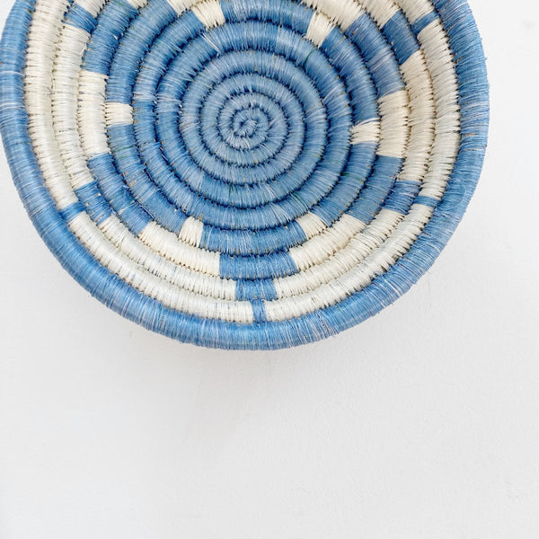 mondocherry - "Izuba" African woven bowl | small | sky blue #2 - close